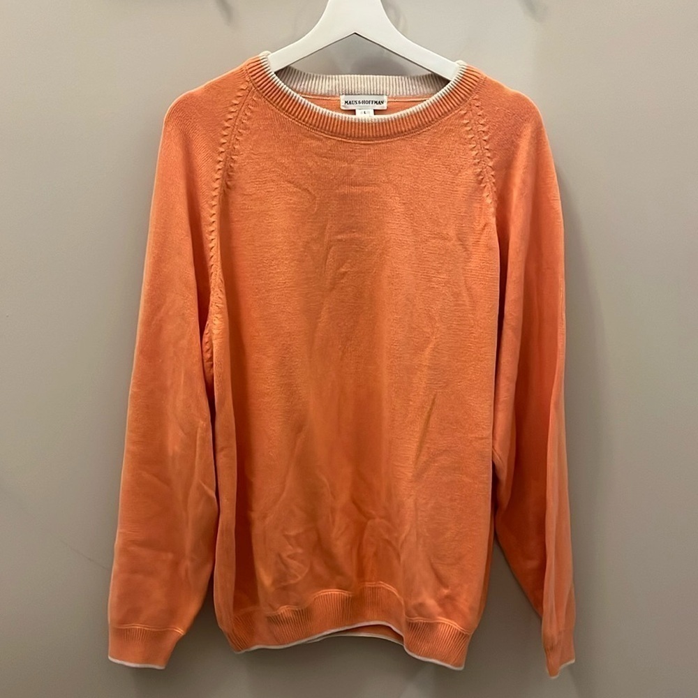 Mays & Hoffman “Dorset” Crewneck Sweater Pima Cotton Peru Size Large Peach
